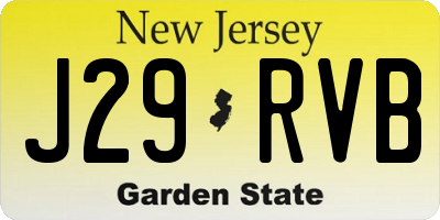 NJ license plate J29RVB