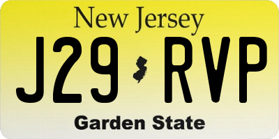 NJ license plate J29RVP