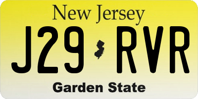 NJ license plate J29RVR