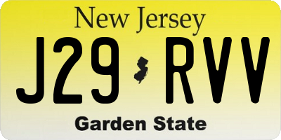NJ license plate J29RVV