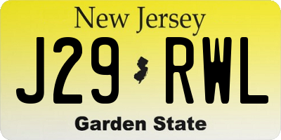 NJ license plate J29RWL