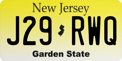 NJ license plate J29RWQ