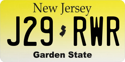 NJ license plate J29RWR