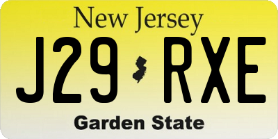NJ license plate J29RXE