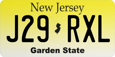 NJ license plate J29RXL