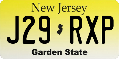 NJ license plate J29RXP