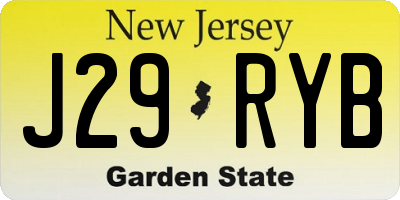 NJ license plate J29RYB