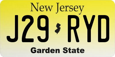 NJ license plate J29RYD