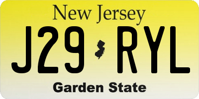NJ license plate J29RYL