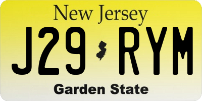 NJ license plate J29RYM