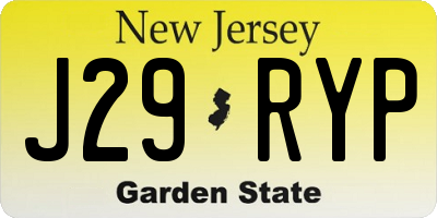 NJ license plate J29RYP