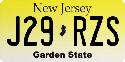 NJ license plate J29RZS