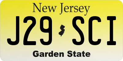 NJ license plate J29SCI