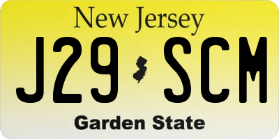 NJ license plate J29SCM