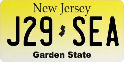 NJ license plate J29SEA