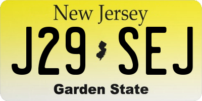NJ license plate J29SEJ