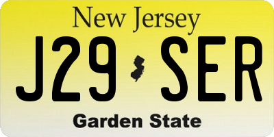 NJ license plate J29SER