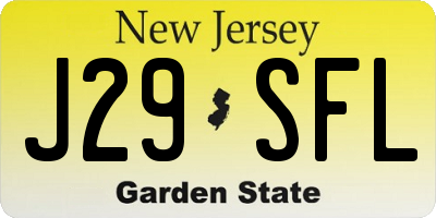 NJ license plate J29SFL
