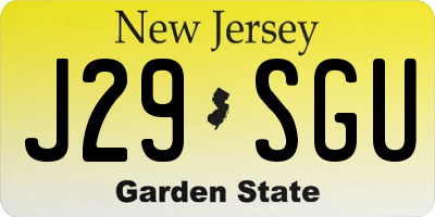 NJ license plate J29SGU