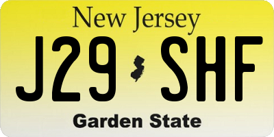 NJ license plate J29SHF