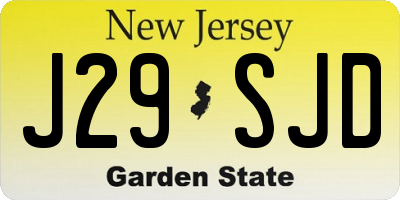 NJ license plate J29SJD