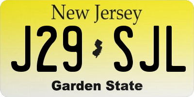 NJ license plate J29SJL