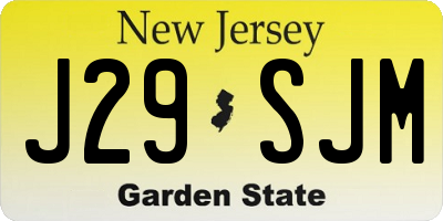 NJ license plate J29SJM