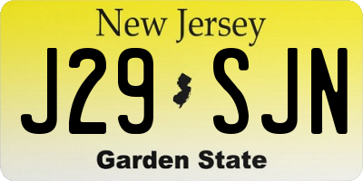 NJ license plate J29SJN