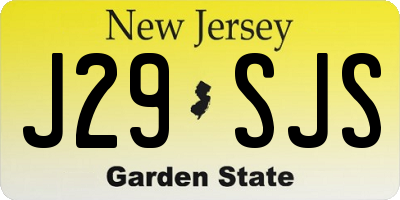 NJ license plate J29SJS