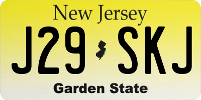 NJ license plate J29SKJ