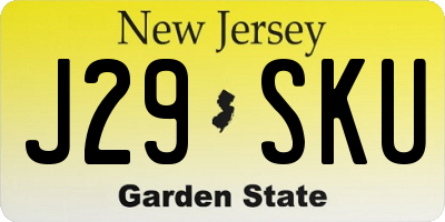 NJ license plate J29SKU