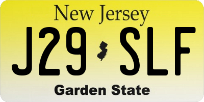 NJ license plate J29SLF