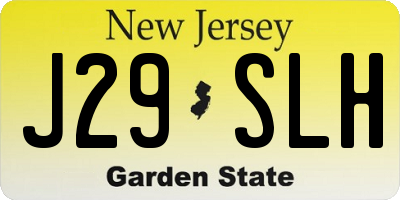 NJ license plate J29SLH