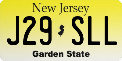 NJ license plate J29SLL