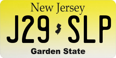 NJ license plate J29SLP
