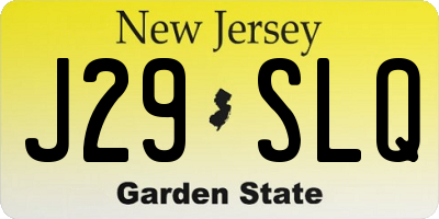 NJ license plate J29SLQ