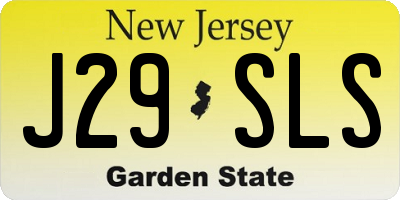 NJ license plate J29SLS