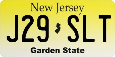NJ license plate J29SLT