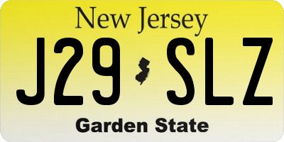 NJ license plate J29SLZ