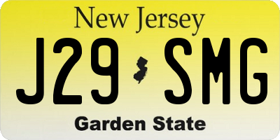 NJ license plate J29SMG
