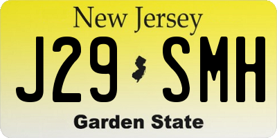 NJ license plate J29SMH