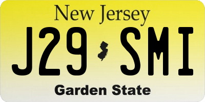 NJ license plate J29SMI