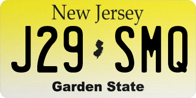 NJ license plate J29SMQ