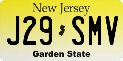NJ license plate J29SMV