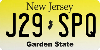 NJ license plate J29SPQ