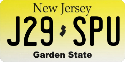 NJ license plate J29SPU