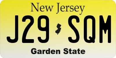 NJ license plate J29SQM