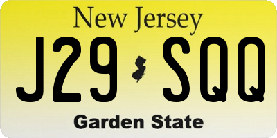 NJ license plate J29SQQ