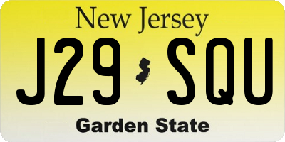 NJ license plate J29SQU