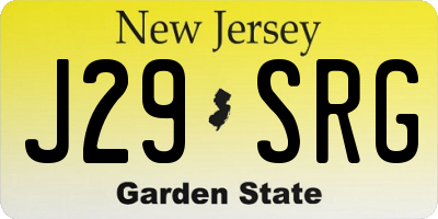 NJ license plate J29SRG